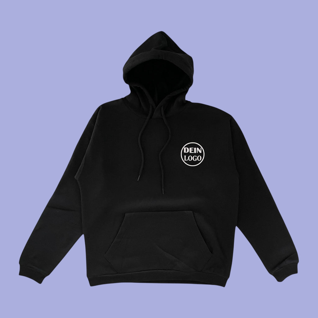 Schwarzer Unisex Hoodie personalisiert mit Vereinslogo