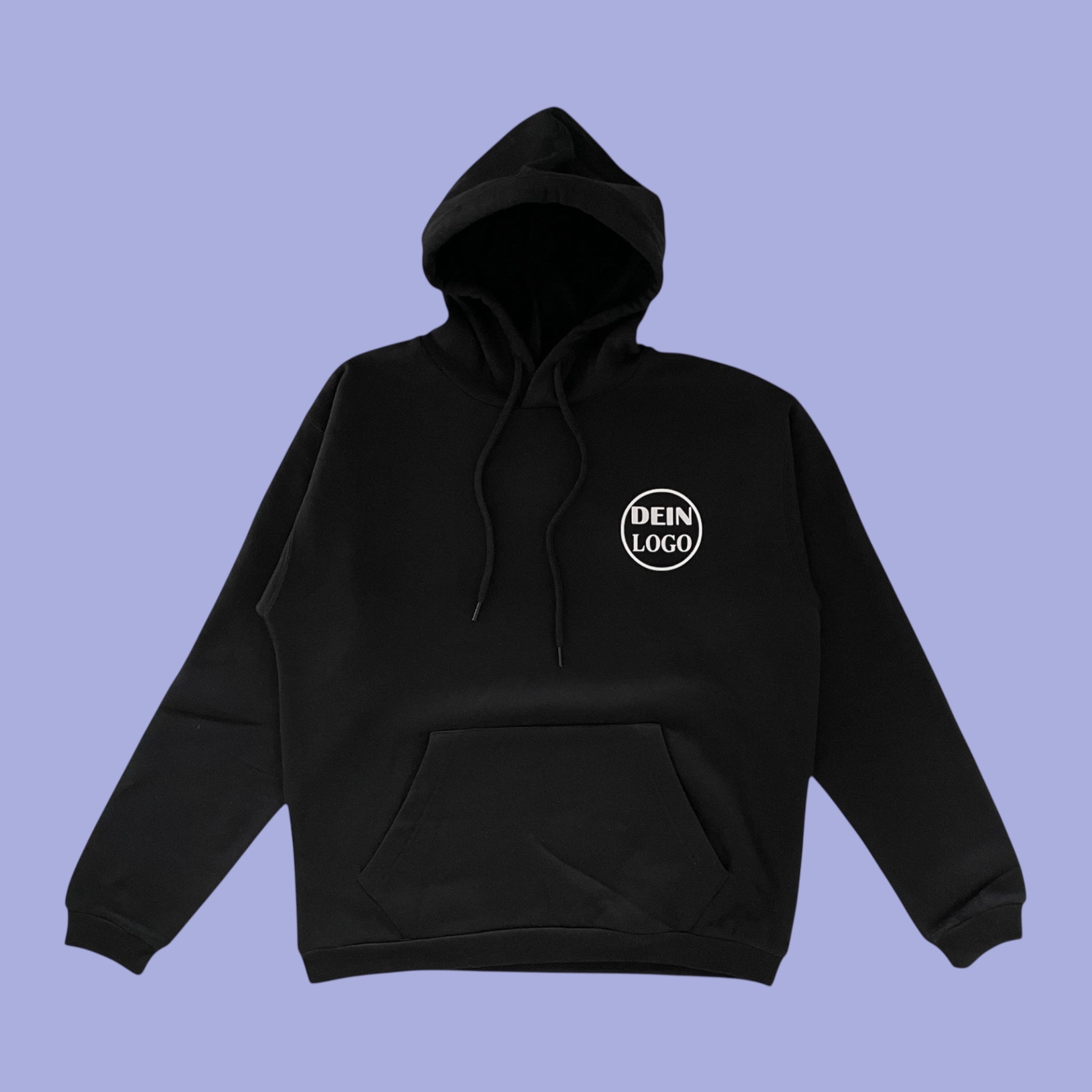 Schwarzer Unisex Hoodie personalisiert mit Vereinslogo