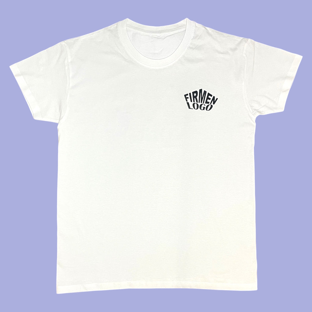 Weißes Herren T‑Shirt personalisiert mit Firmenlogo