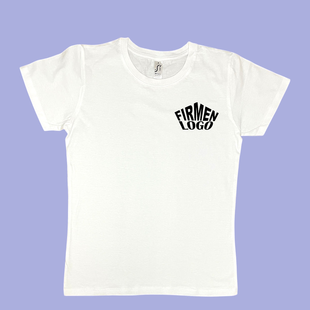 Weißes Damen T-Shirt personalisiert mit Firmenlogo