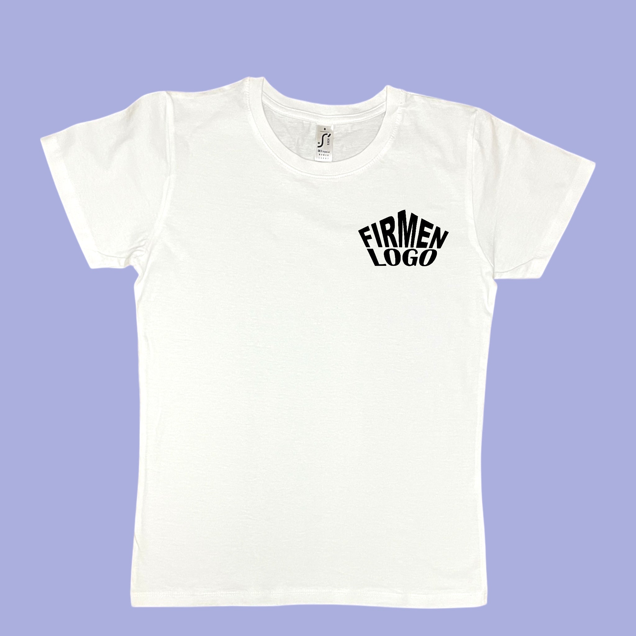 Weißes Damen T-Shirt personalisiert mit Firmenlogo