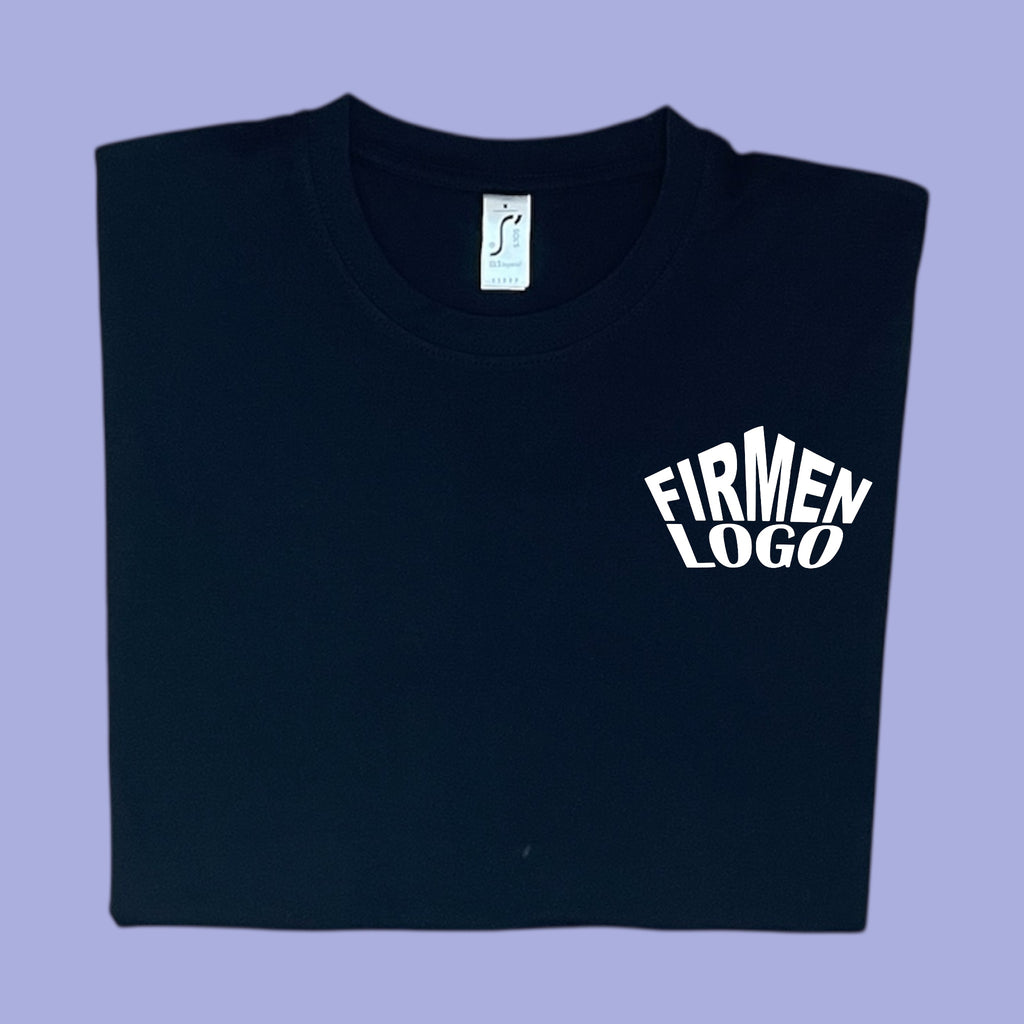 Schwarzes Herren T‑Shirt personalisiert mit Firmenlogo