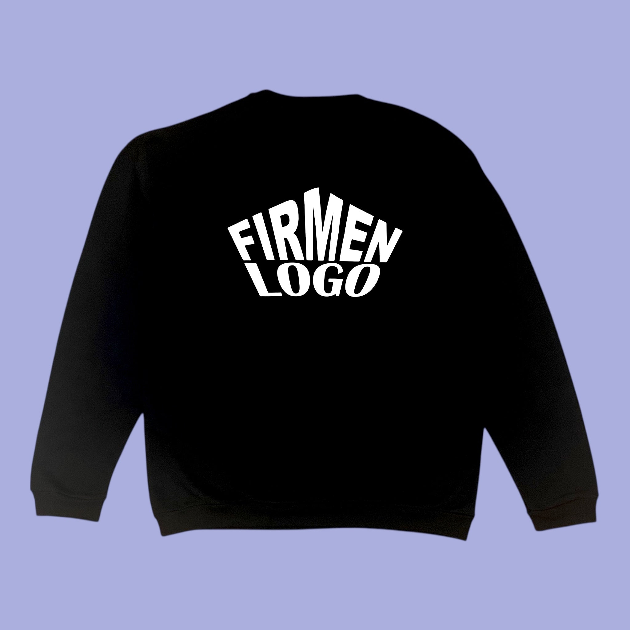 Schwarzer Unisex Firmen Pullover personalisiert mit Logo