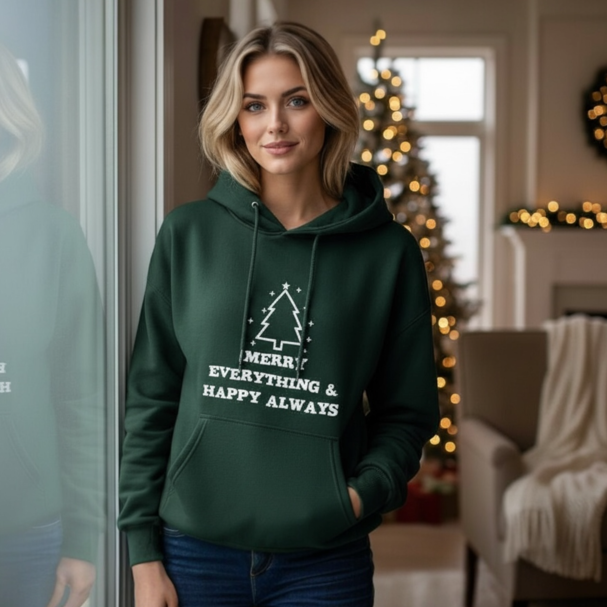 Unisex Kuschel Hoodie Weihnachten "Merry Everything & Happy Always"