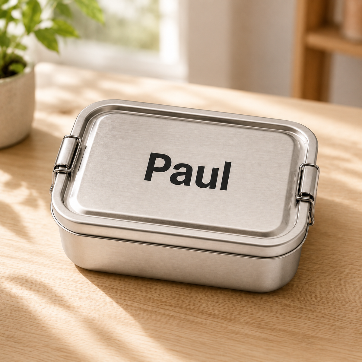 Edelstahl Brotdose mit Namen personalisiert