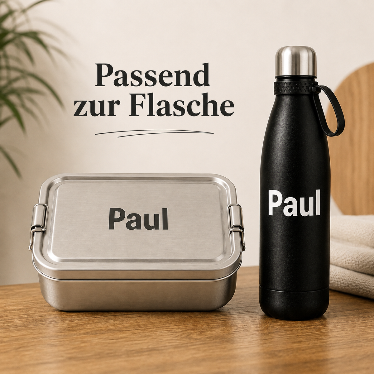 Edelstahl Brotdose mit Namen personalisiert
