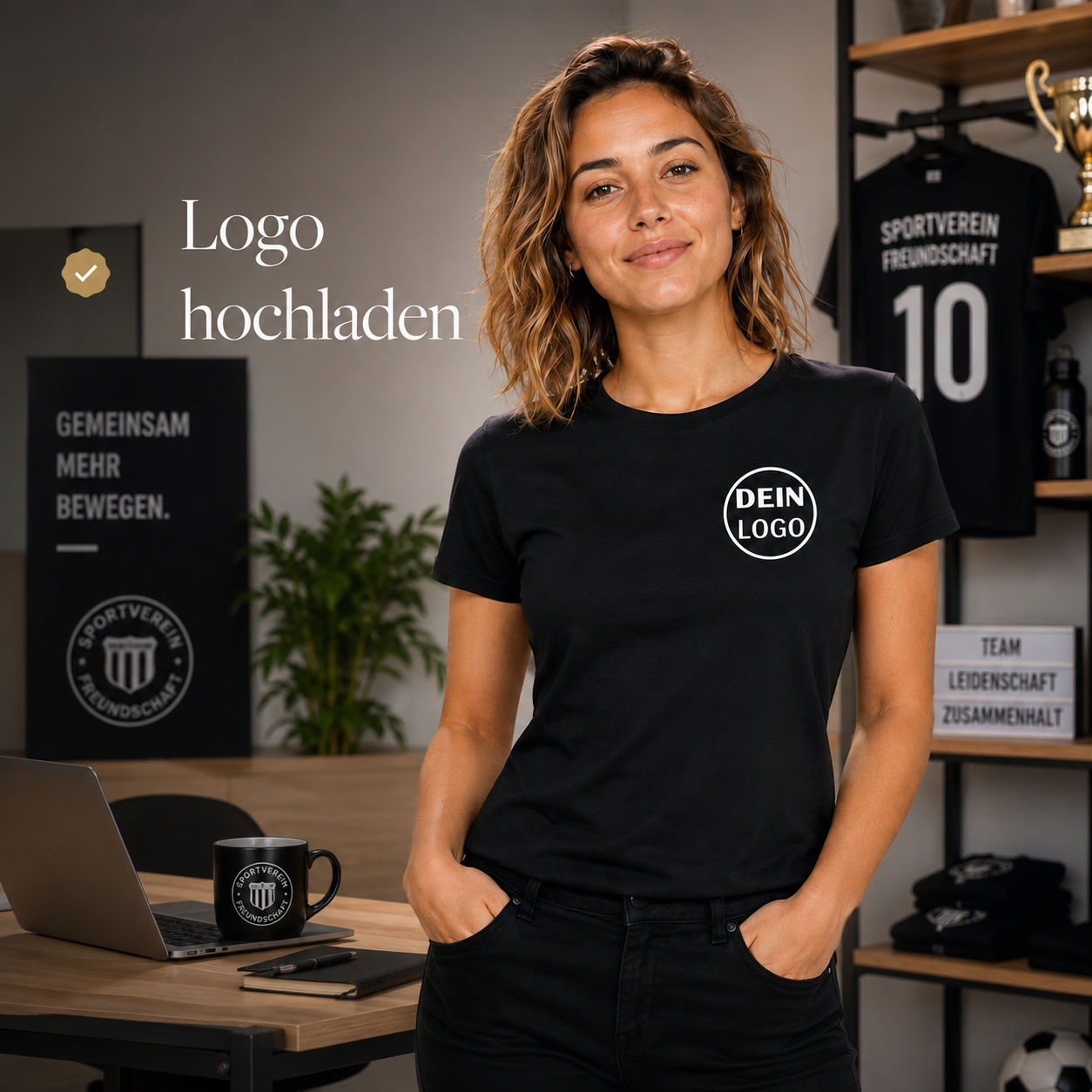 Vereins T-Shirt personalisiert mit Logo für Frauen