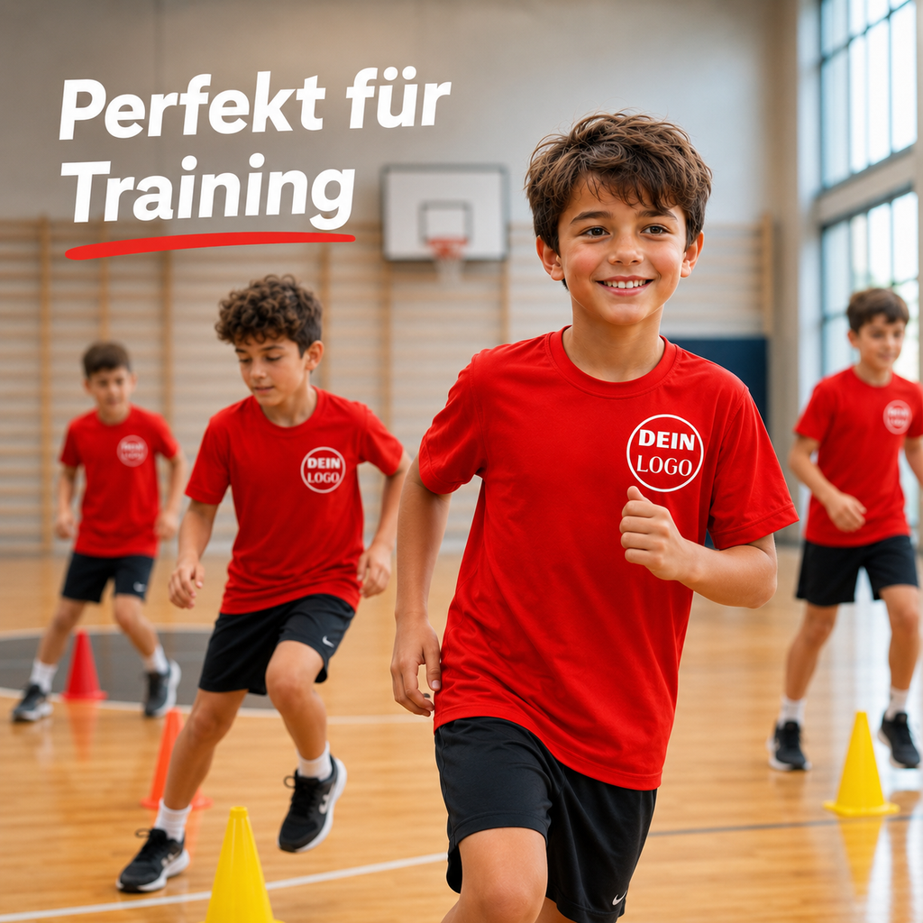 Kinder Trainingsshirt personalisiert mit Vereinslogo