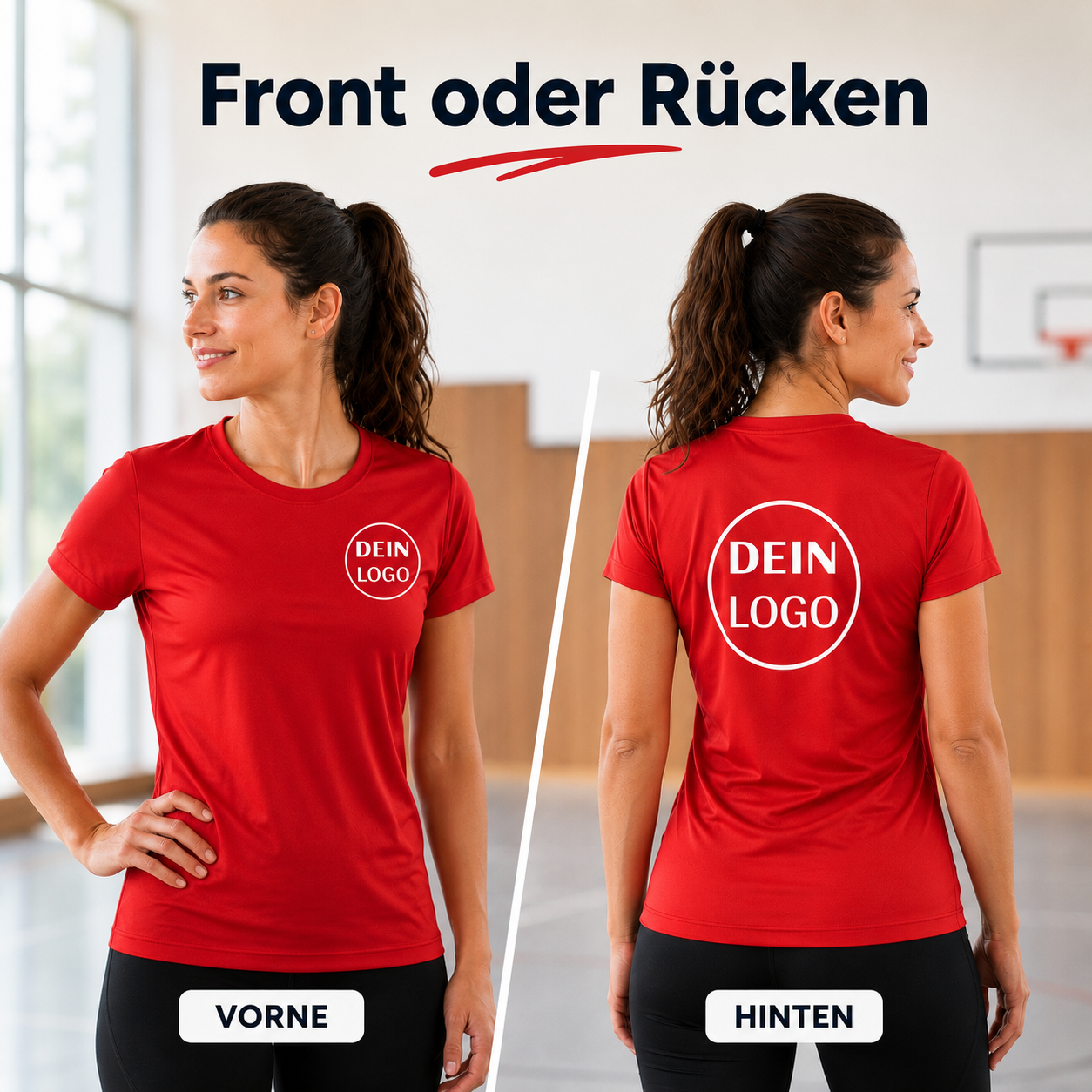Frauen Trainingsshirt personalisiert mit Vereinslogo