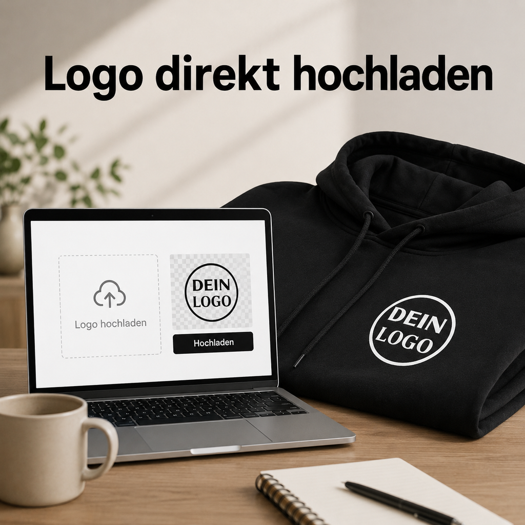 Schwarzer Unisex Hoodie personalisiert mit Vereinslogo