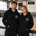 Schwarzer Unisex Hoodie personalisiert mit Vereinslogo