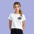 Weißes Damen T-Shirt personalisiert mit Firmenlogo