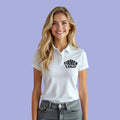 Weißes Damen Poloshirt personalisiert mit Firmenlogo