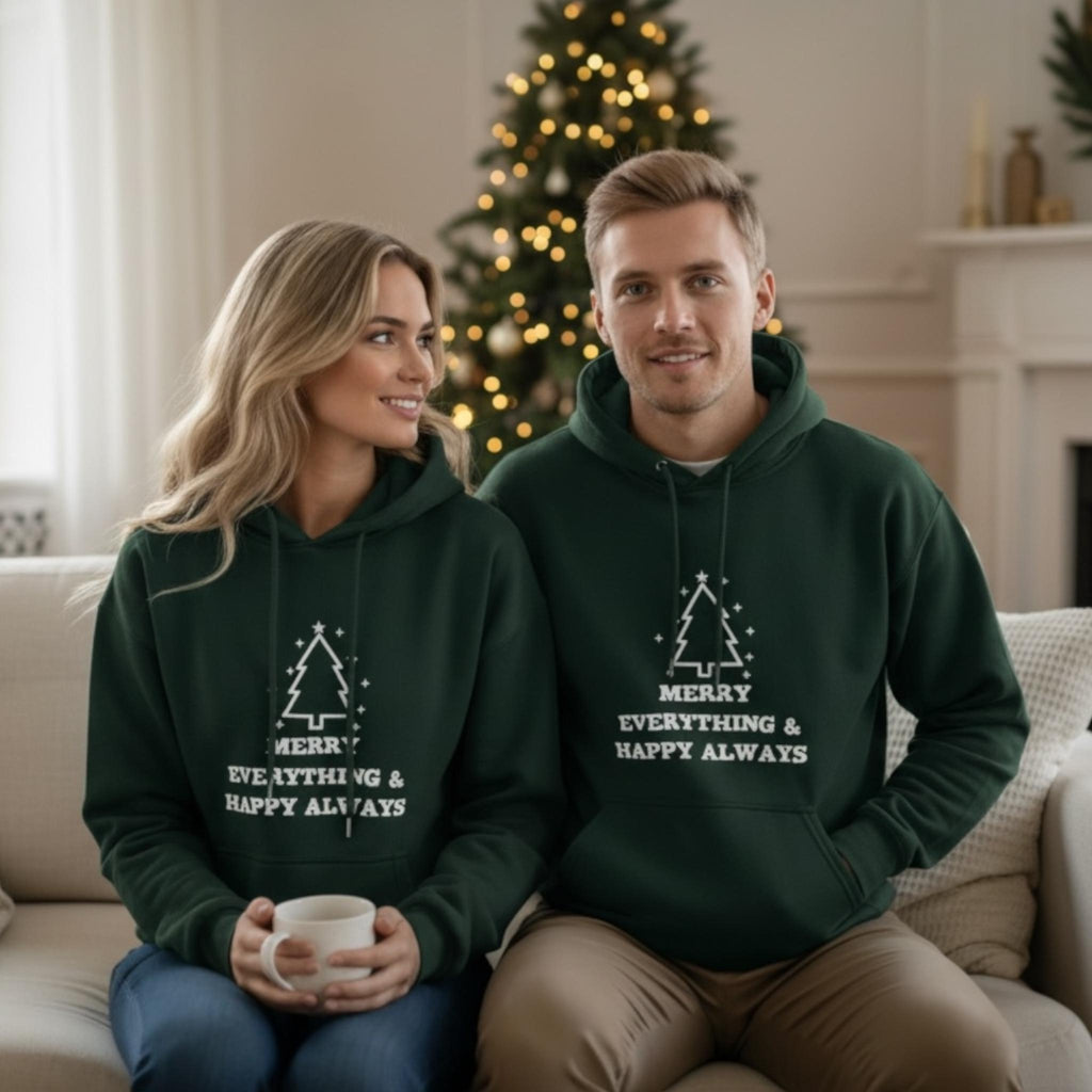Unisex Kuschel Hoodie Weihnachten "Merry Everything & Happy Always"