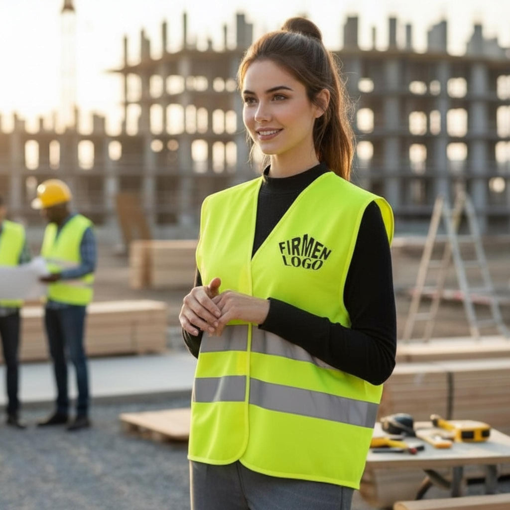 Bedruckte Warnweste  für Erwachsene in 4 Farben – mit Firmenlogo