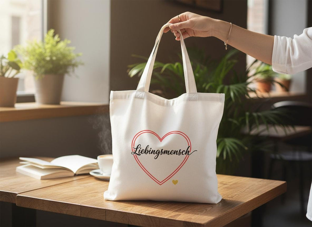 Jutebeutel Lieblingsmensch  mit Herz Design