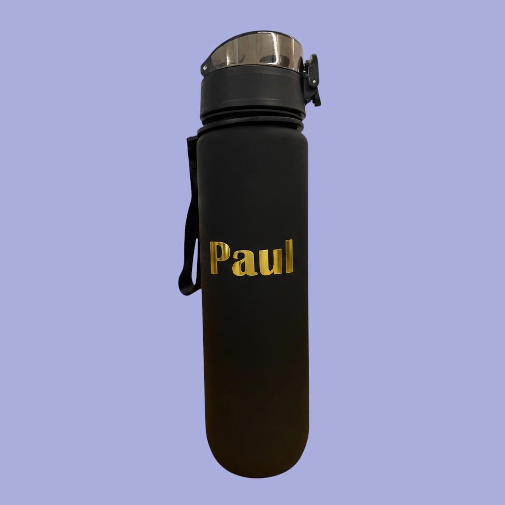Personalisierte Trinkflasche 1000ml mit goldenem Namen
