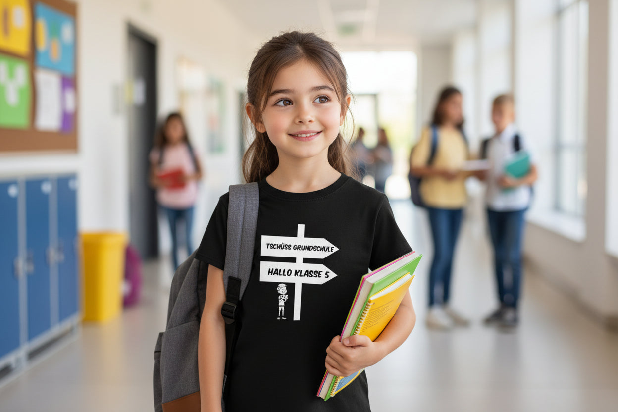 Grundschulabschluss T-Shirt „Tschüss Grundschule Hallo Klasse 5“