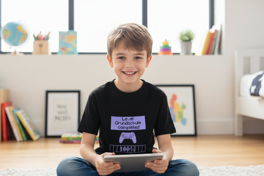 Grundschulabschluss T-Shirt „Level Grundschule completed“