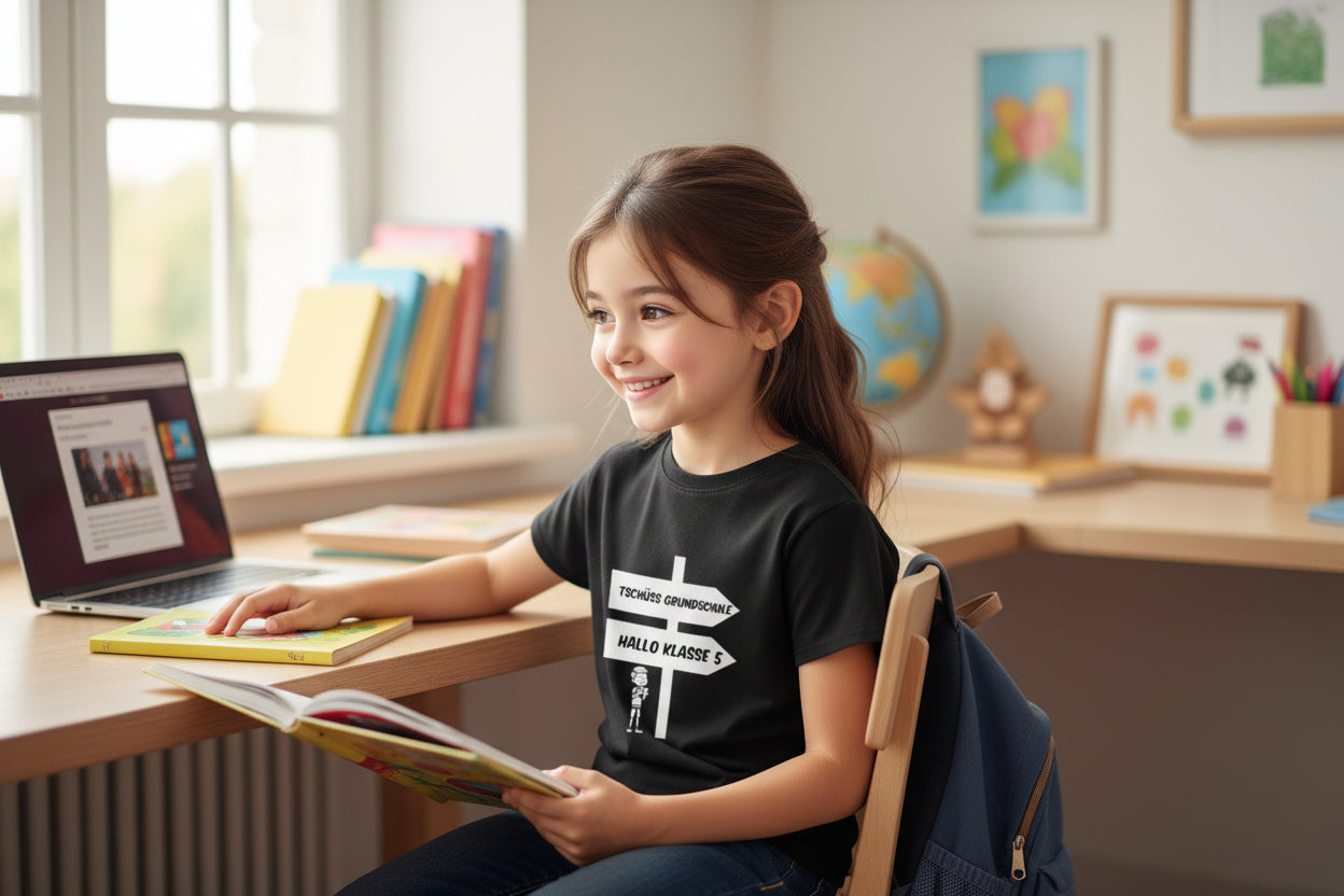 Grundschulabschluss T-Shirt „Tschüss Grundschule Hallo Klasse 5“