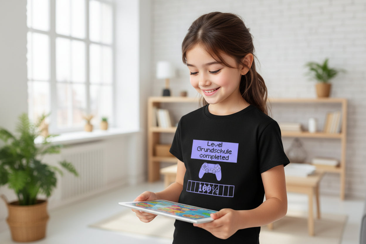 Grundschulabschluss T-Shirt „Level Grundschule completed“