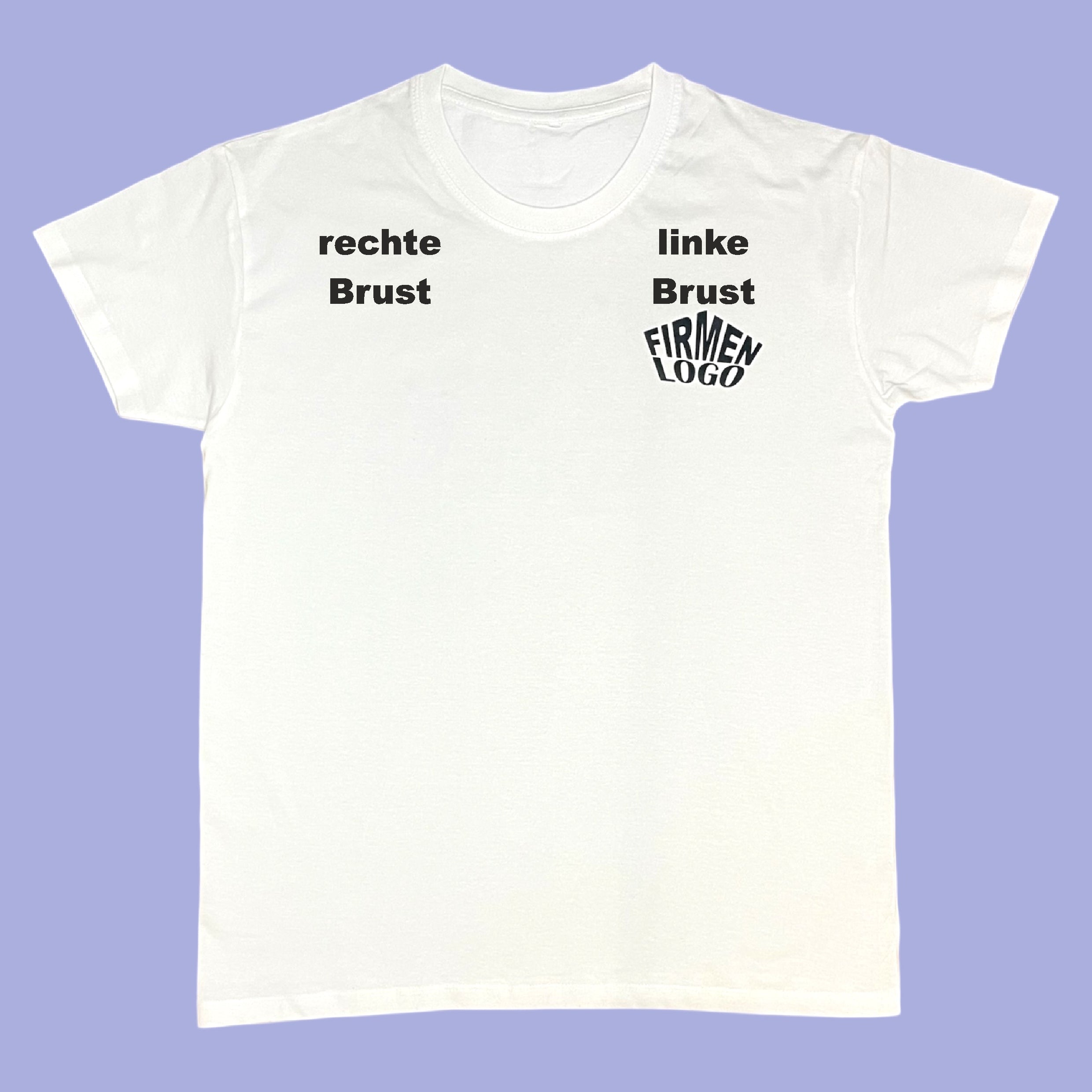 Weißes Herren T‑Shirt personalisiert mit Firmenlogo