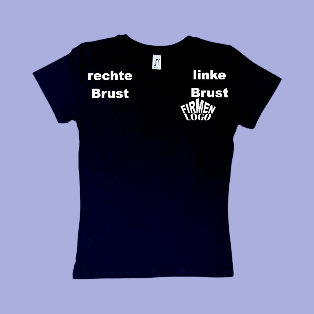 Schwarzes Herren T‑Shirt personalisiert mit Firmenlogo