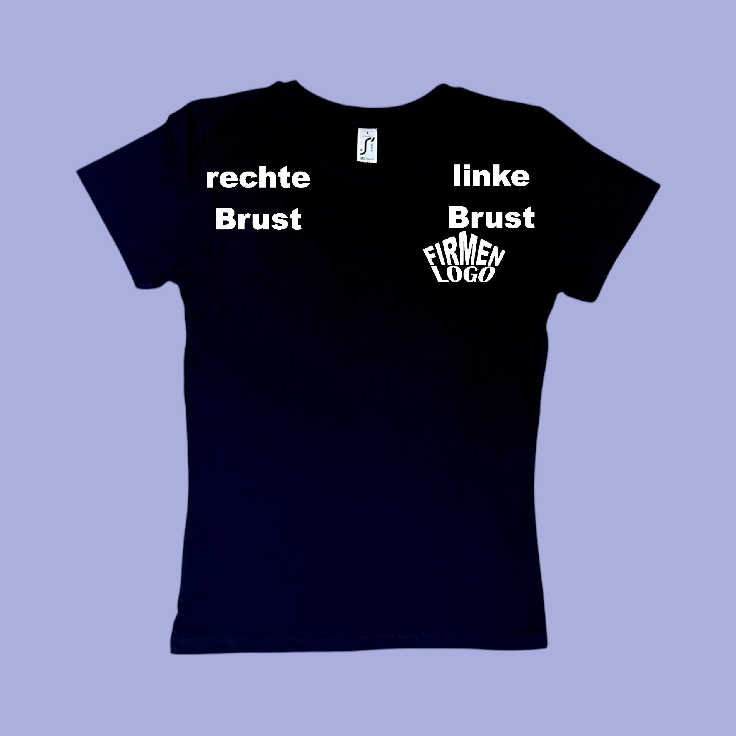 Schwarzes Herren T‑Shirt personalisiert mit Firmenlogo