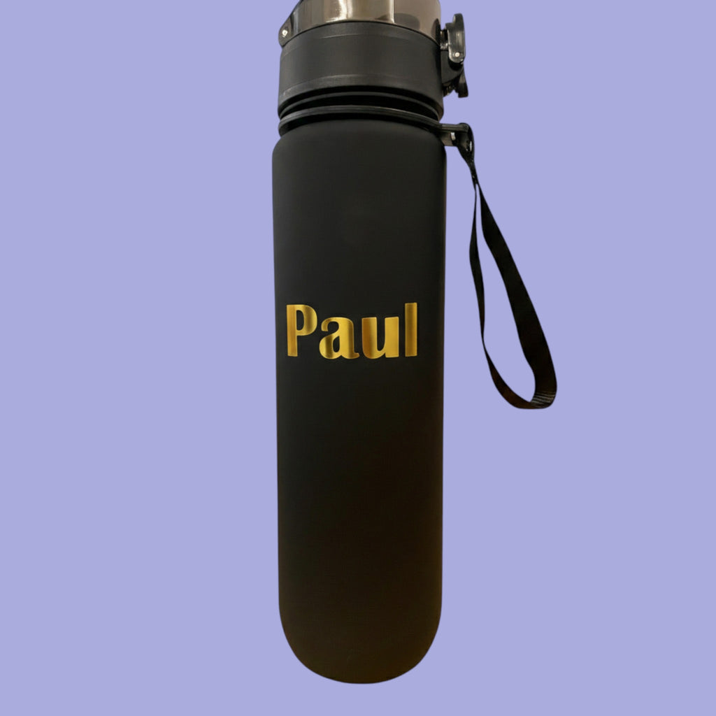 Personalisierte Trinkflasche 1000ml mit goldenem Namen