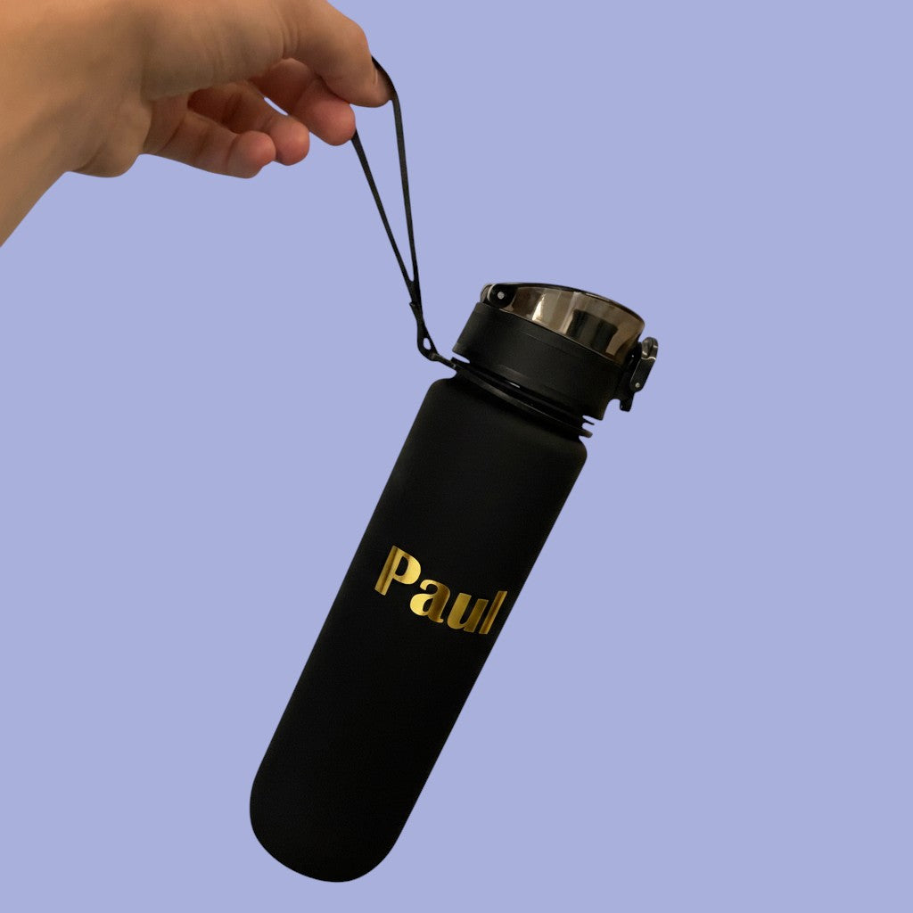 Personalisierte Trinkflasche 1000ml mit goldenem Namen